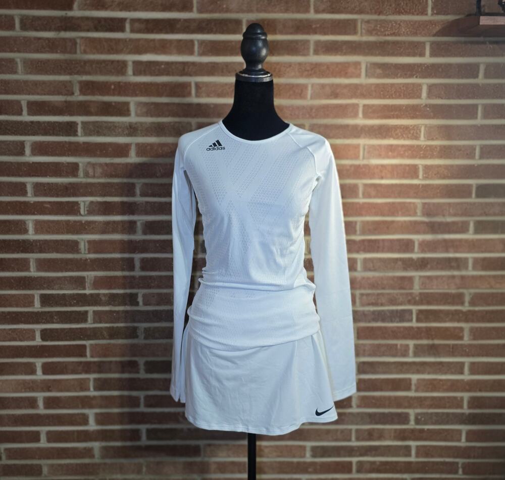 NWT Adidas Quickset Long Sleeve Volleyball Jersey White DP4365 Women's Size XS